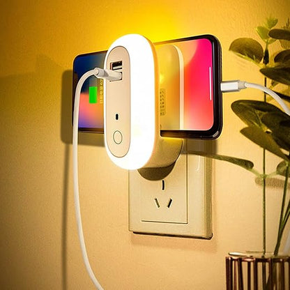 USB Remote Control Wall Lamp Timing Dimming Night Light Simple Bedroom Living Room Corridor LED Wall Lamp Socket