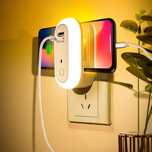 USB Remote Control Wall Lamp Timing Dimming Night Light Simple Bedroom Living Room Corridor LED Wall Lamp Socket